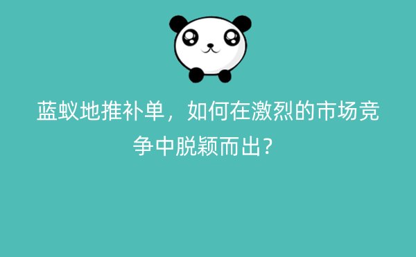 蓝蚁地推补单，如何在激烈的市场竞争中脱颖而出？