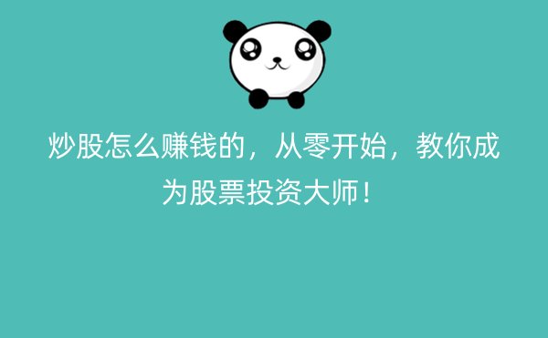 炒股怎么赚钱的，从零开始，教你成为股票投资大师！