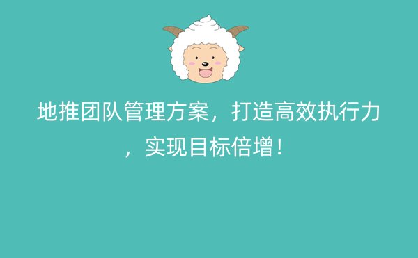 地推团队管理方案，打造高效执行力，实现目标倍增！