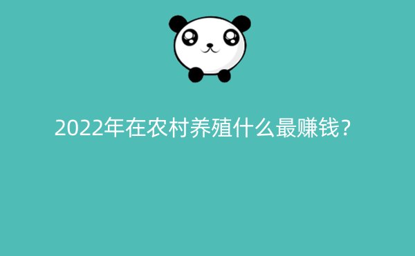 2022年在农村养殖什么最赚钱？