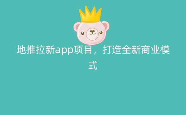 地推拉新app项目，打造全新商业模式