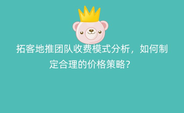 拓客地推团队收费模式分析，如何制定合理的价格策略？