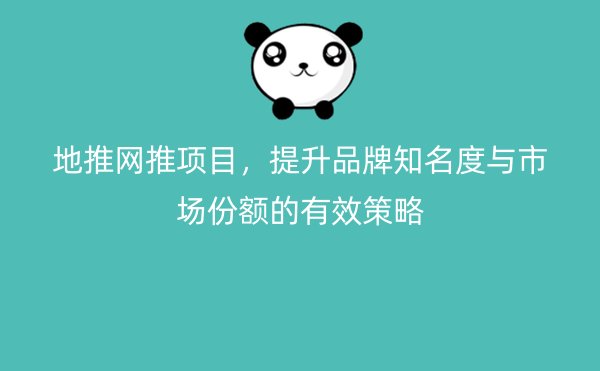 地推网推项目，提升品牌知名度与市场份额的有效策略