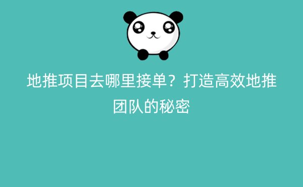 地推项目去哪里接单？打造高效地推团队的秘密