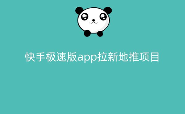 快手极速版app拉新地推项目