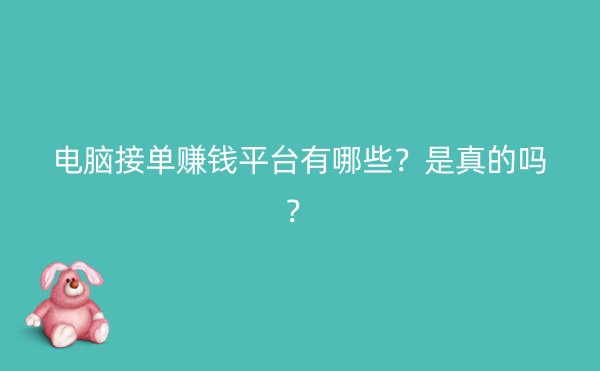 电脑接单赚钱平台有哪些？是真的吗？