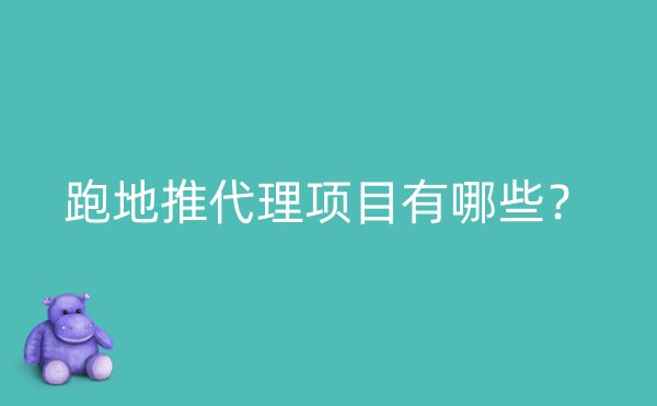 跑地推代理项目有哪些？