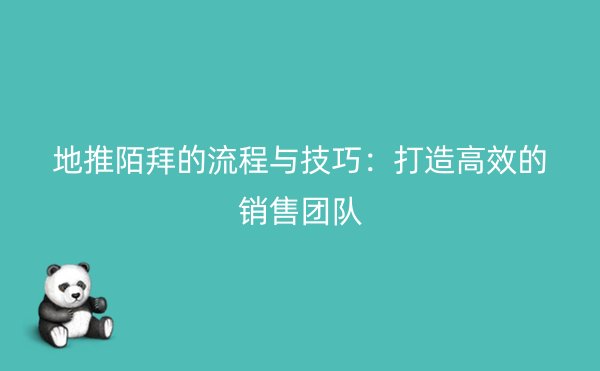 地推陌拜的流程与技巧：打造高效的销售团队