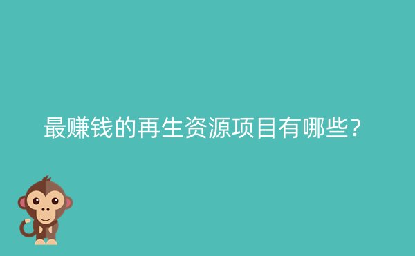 最赚钱的再生资源项目有哪些？