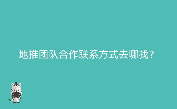 地推团队合作联系方式去哪找？