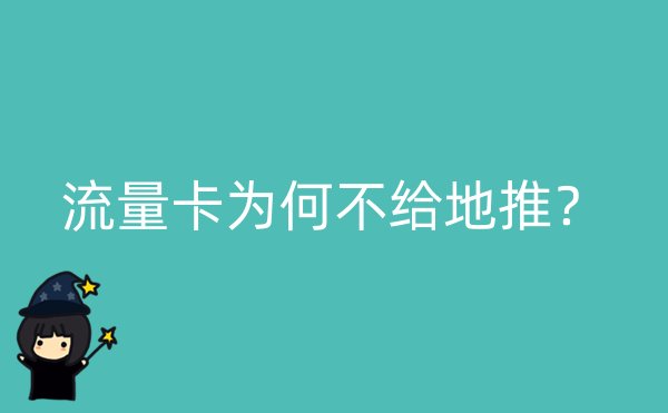 流量卡为何不给地推？