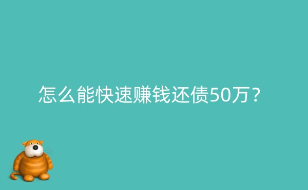 怎么能快速赚钱还债50万？