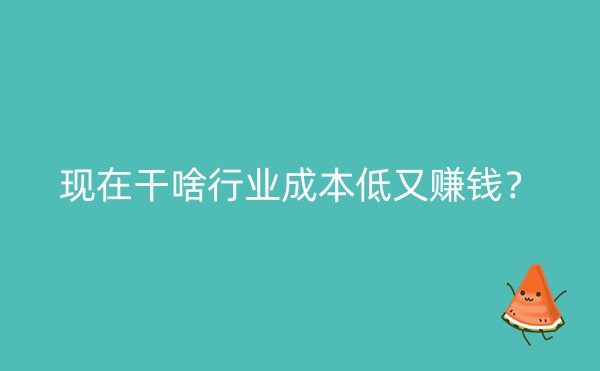 现在干啥行业成本低又赚钱？