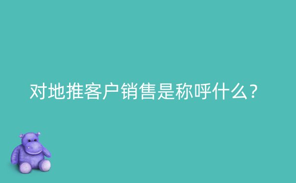 对地推客户销售是称呼什么？