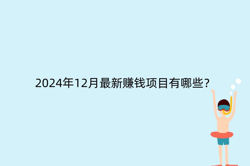 2024年12月最新赚钱项目有哪些？