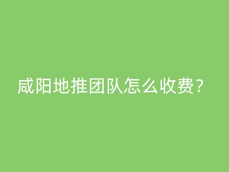 咸阳地推团队怎么收费？