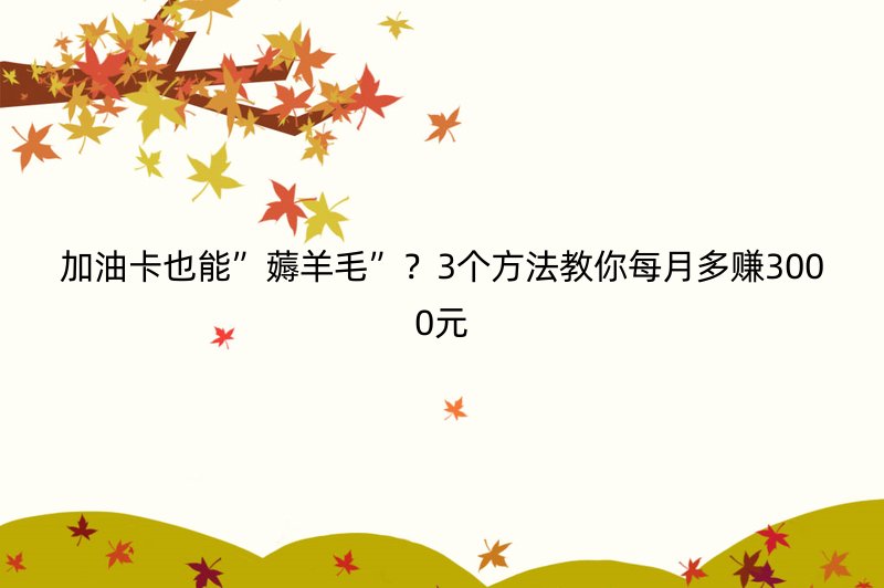 加油卡也能”薅羊毛”？3个方法教你每月多赚3000元
