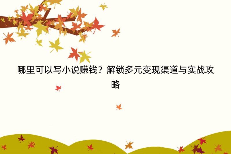 哪里可以写小说赚钱？解锁多元变现渠道与实战攻略