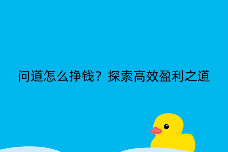 问道怎么挣钱？探索高效盈利之道